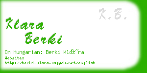 klara berki business card